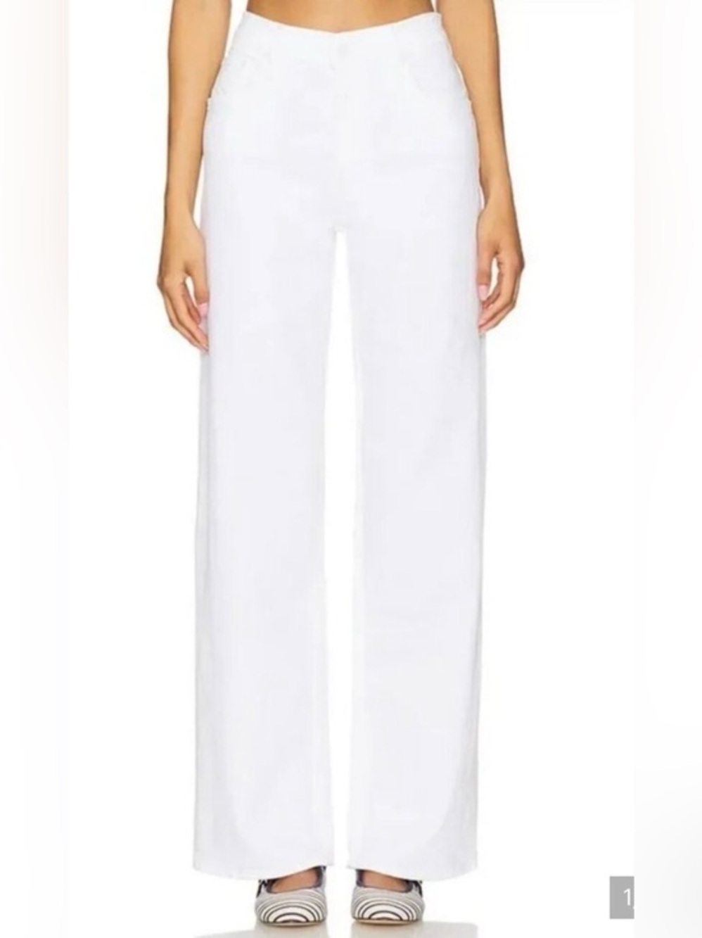 NWT MOTHER The Spinner Zip Sneak- Totally Innocent- 29- White- High Rise- Wide